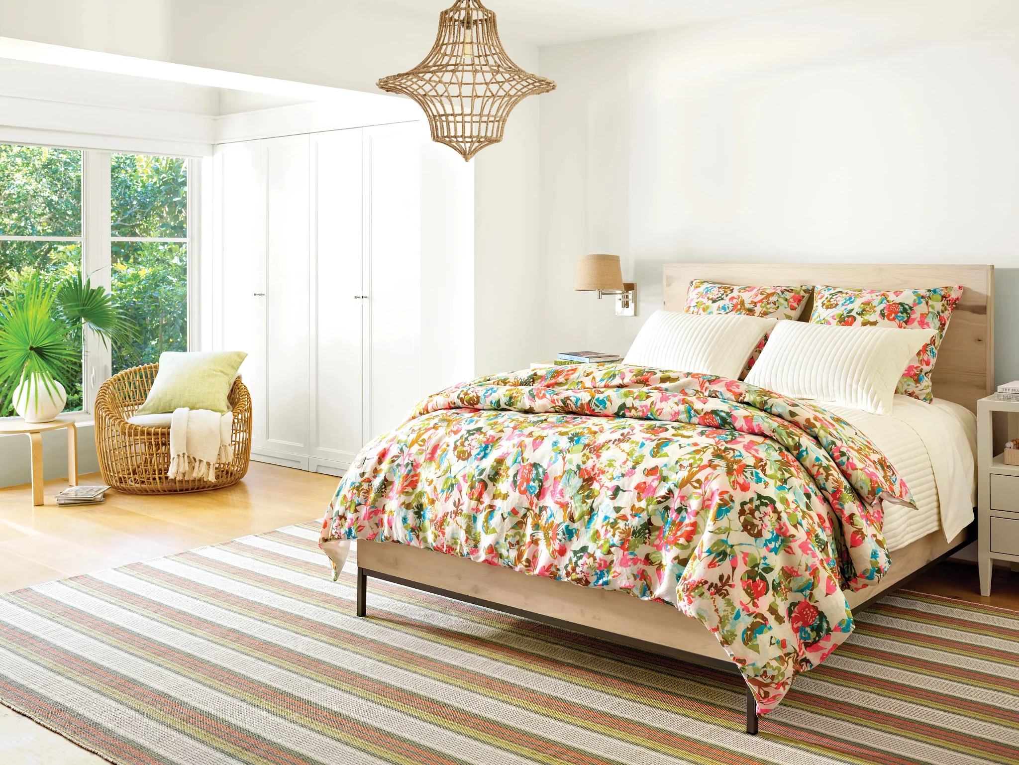 Sloane Stripe Sprout Handwoven Cotton Rug - Image 3