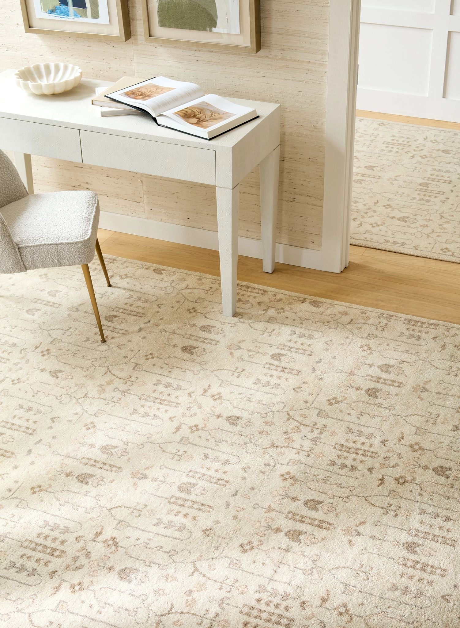 Dara Cream Hand Knotted Wool Rug - Image 2