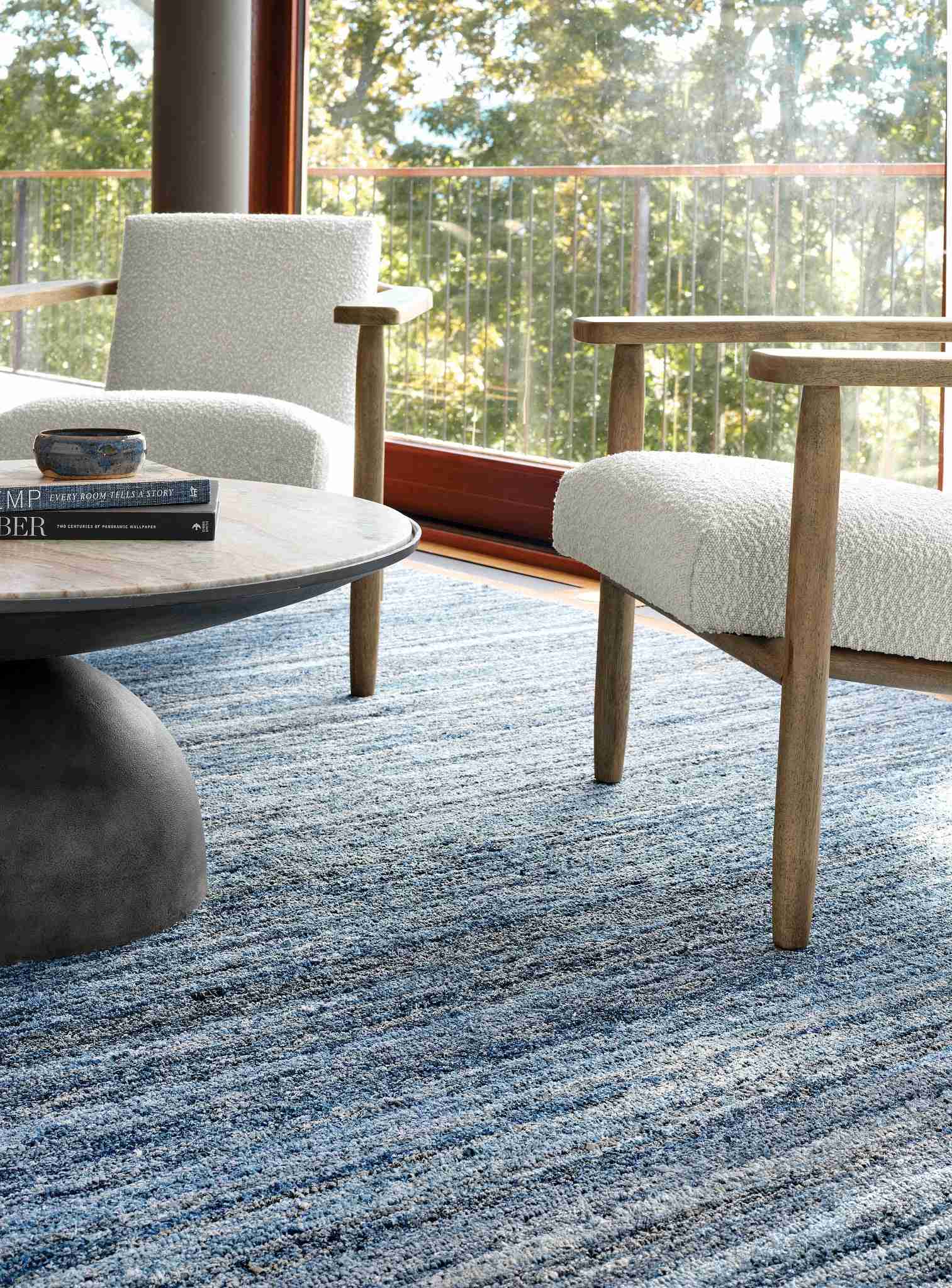 Denim Chindi Blue Hand Hooked Cotton Rug - Image 3