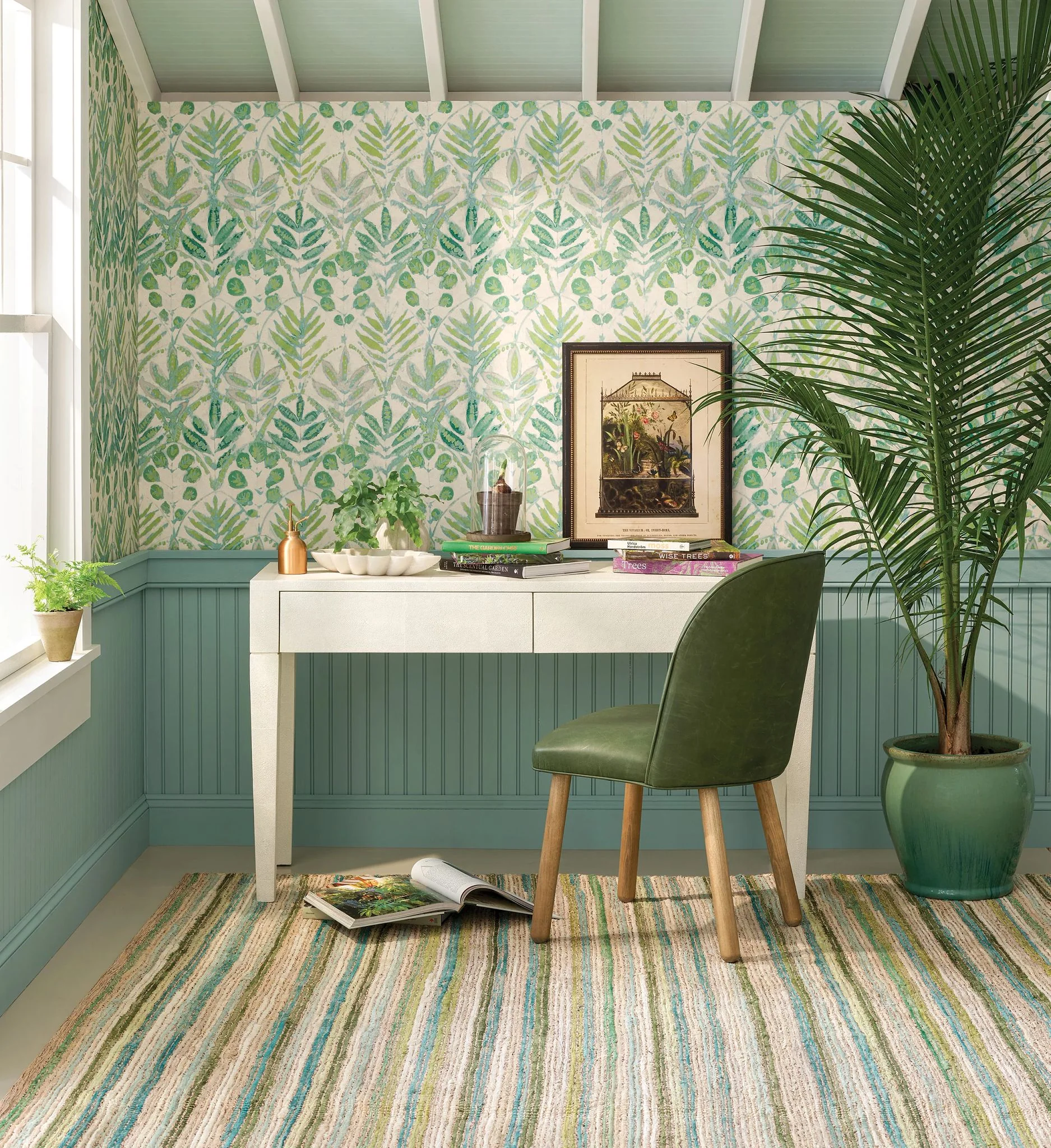 Francisco Green Handwoven Cotton Rug - Image 3