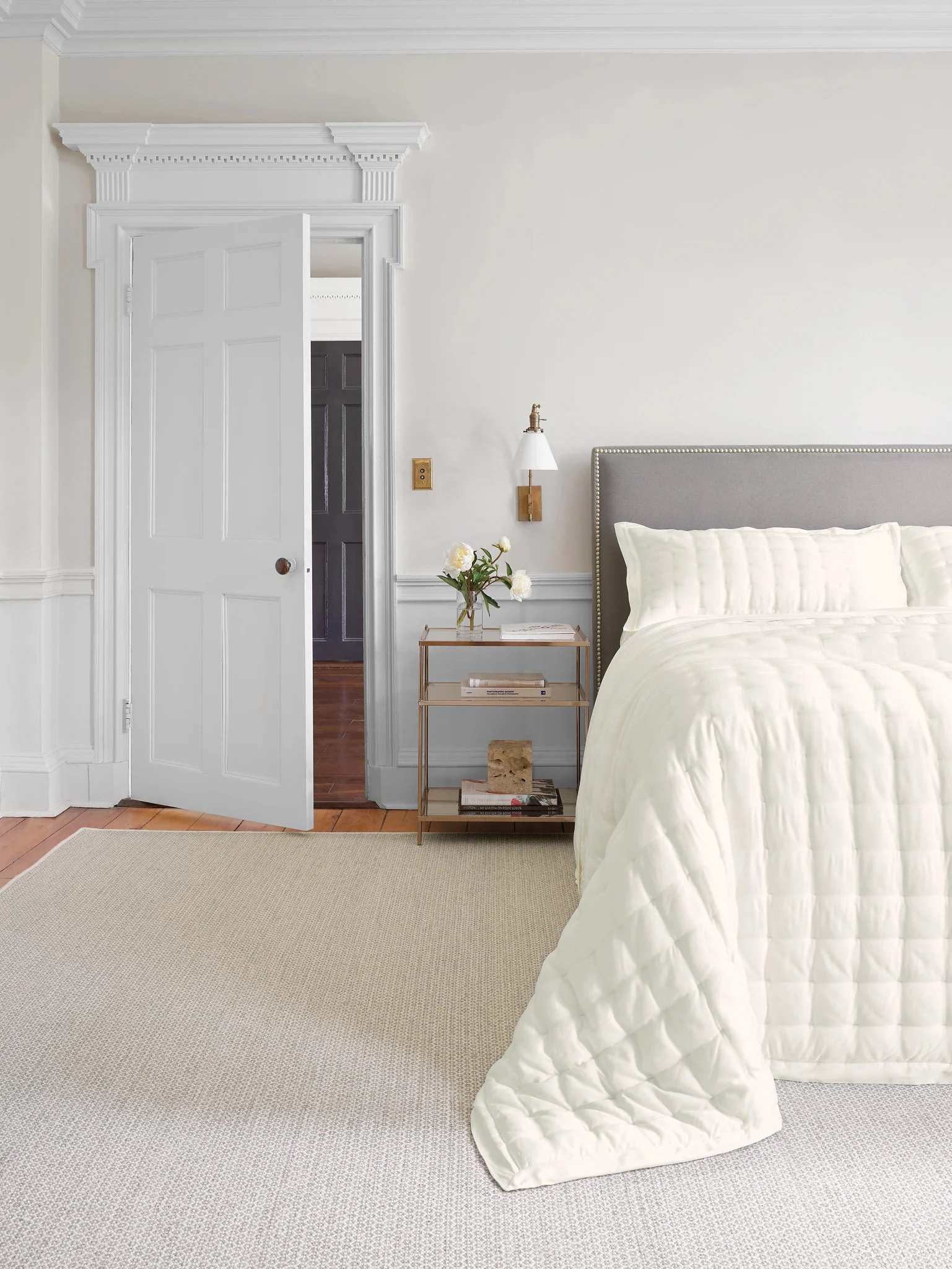 Honeycomb Ivory/Grey Handwoven Wool Rug - Image 3
