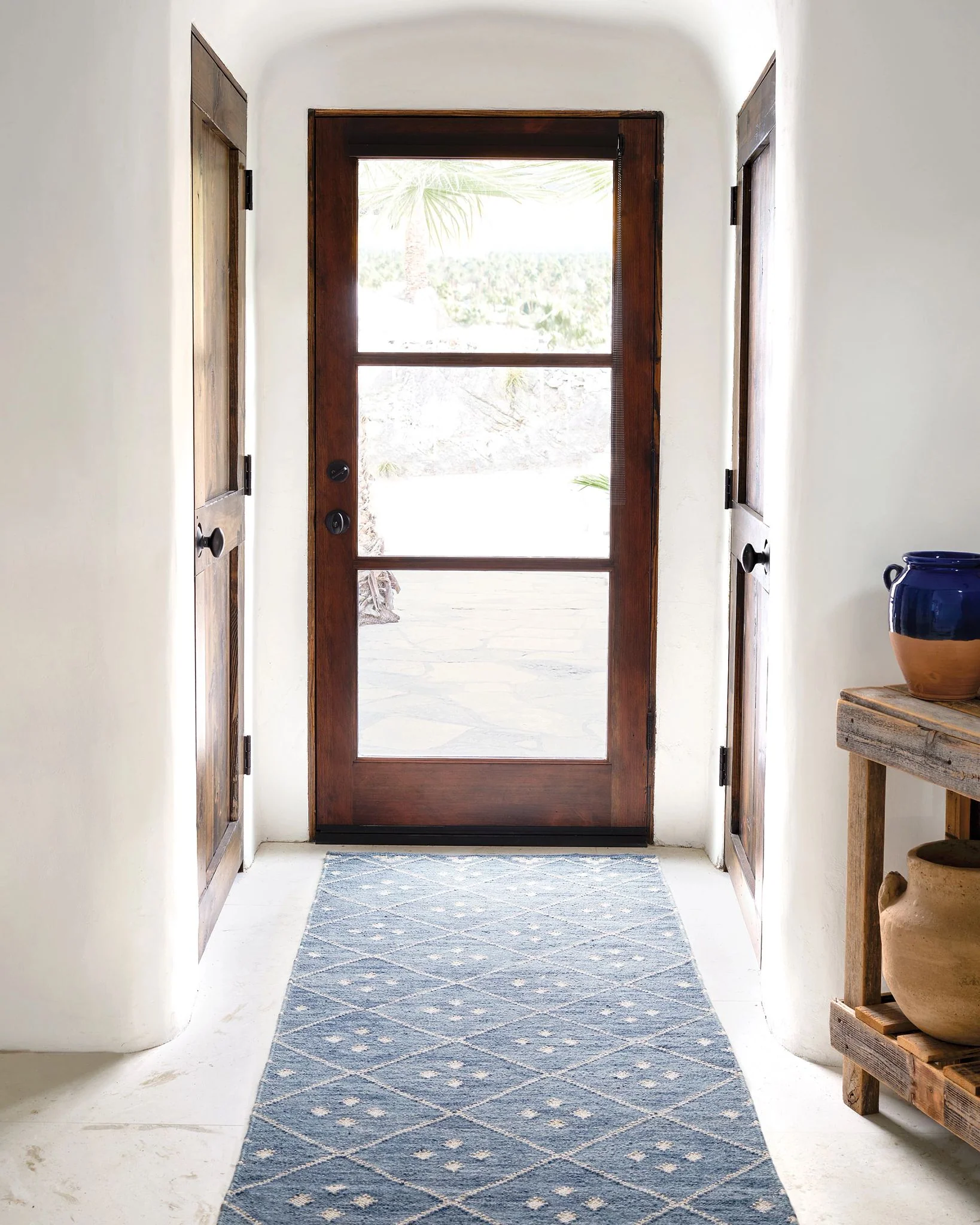 Kota Indigo Handwoven Wool Rug - Image 3