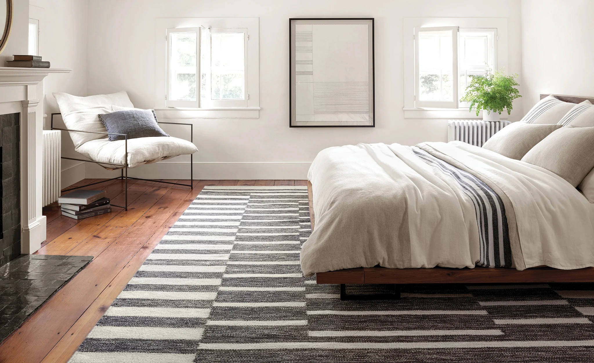 Heights Charcoal Handwoven Wool Rug - Image 3