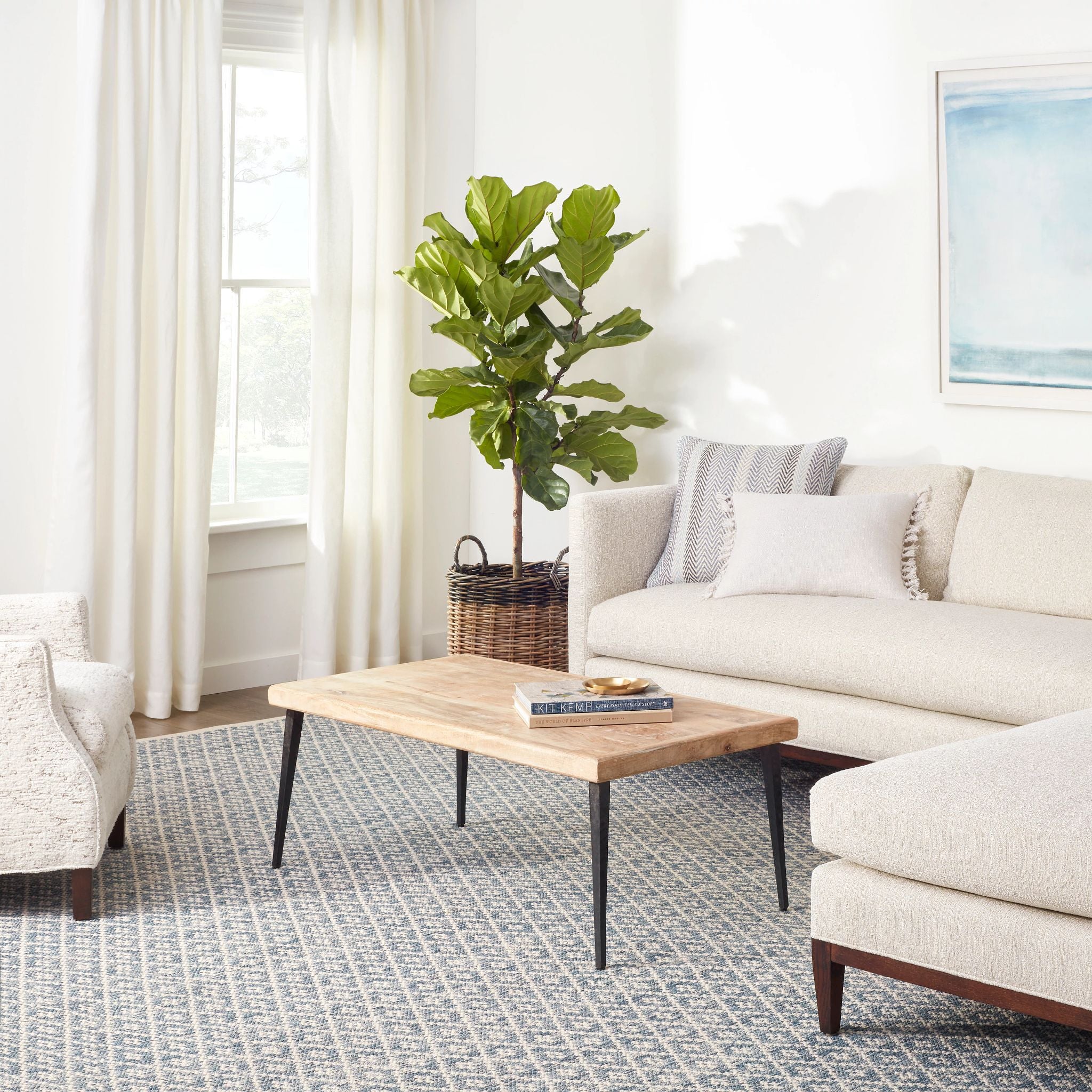 Melange Diamond Blue Handwoven Cotton Rug - Image 3