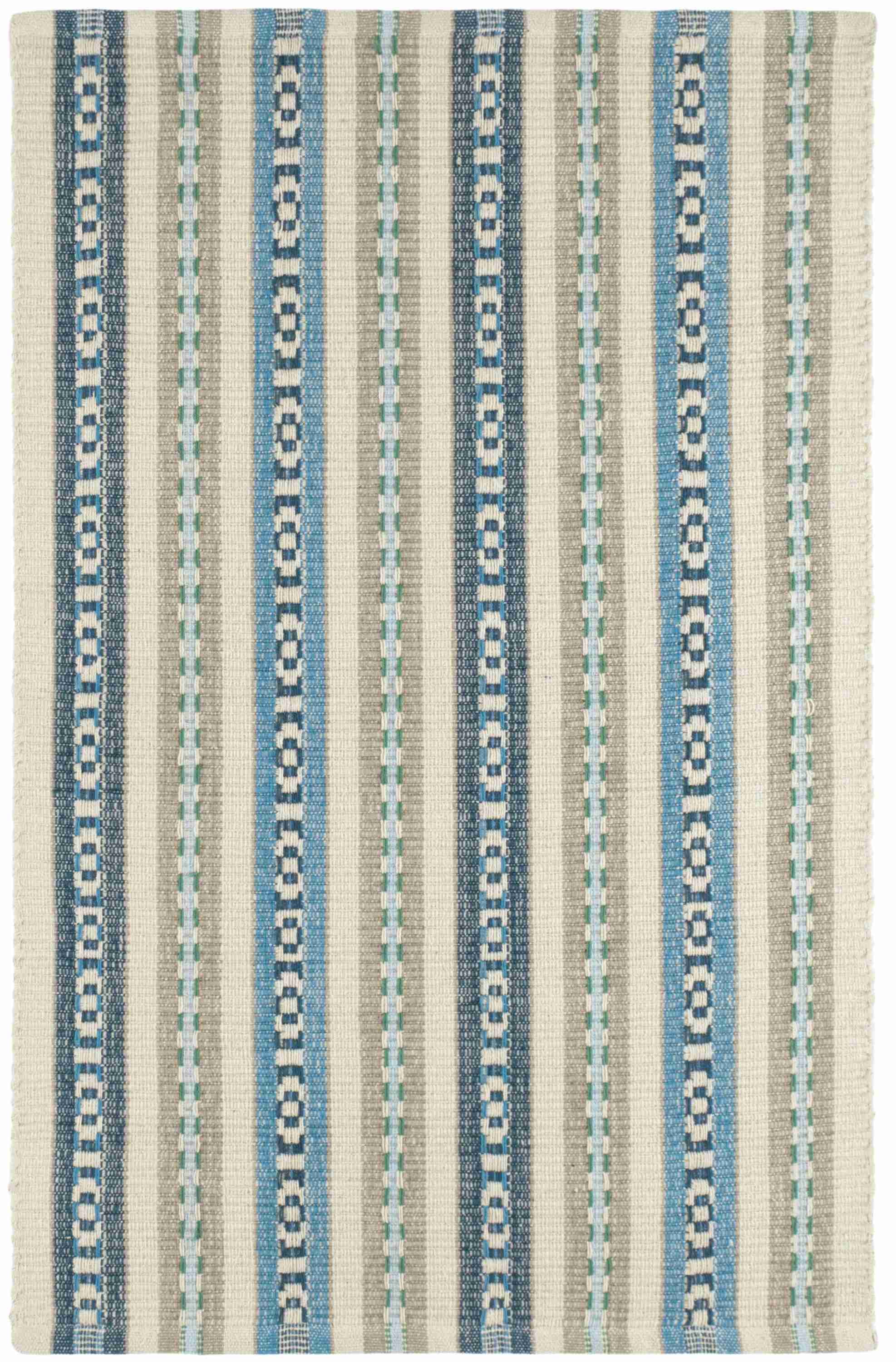 Long Slade Indigo Handwoven Cotton Rug - Image 1