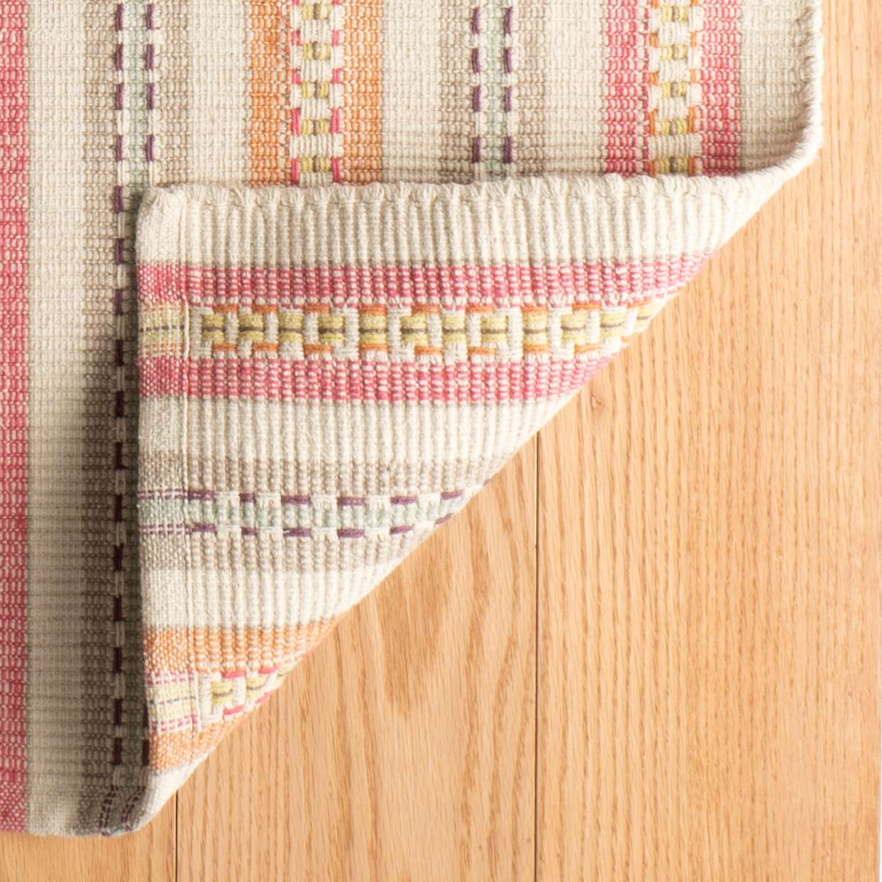 Long Slade Spice Handwoven Cotton Rug - Image 3
