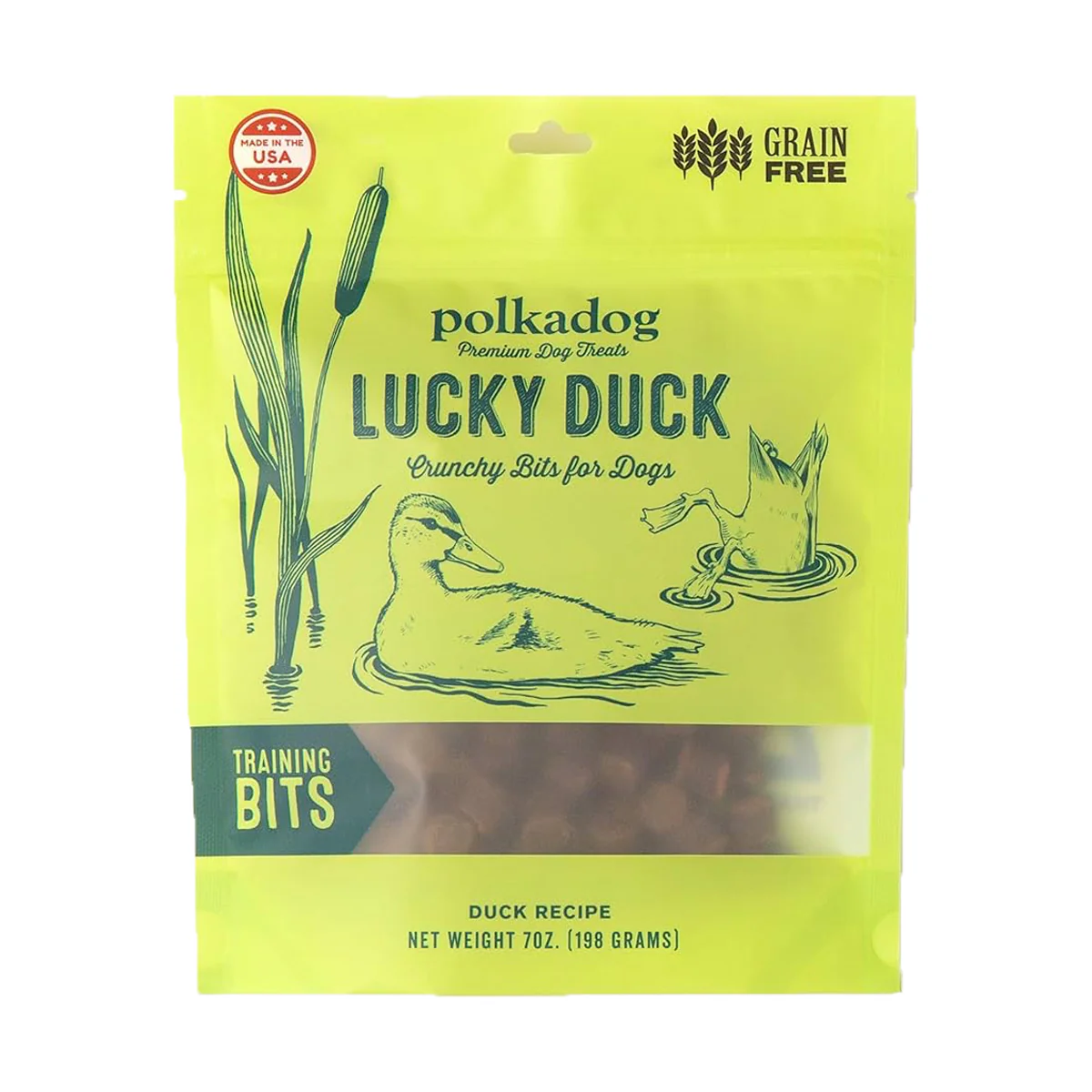 Polkadog Lucky Duck Training Bits Crunchy Dog Treats, Duck Recipe, 7oz - Image 1