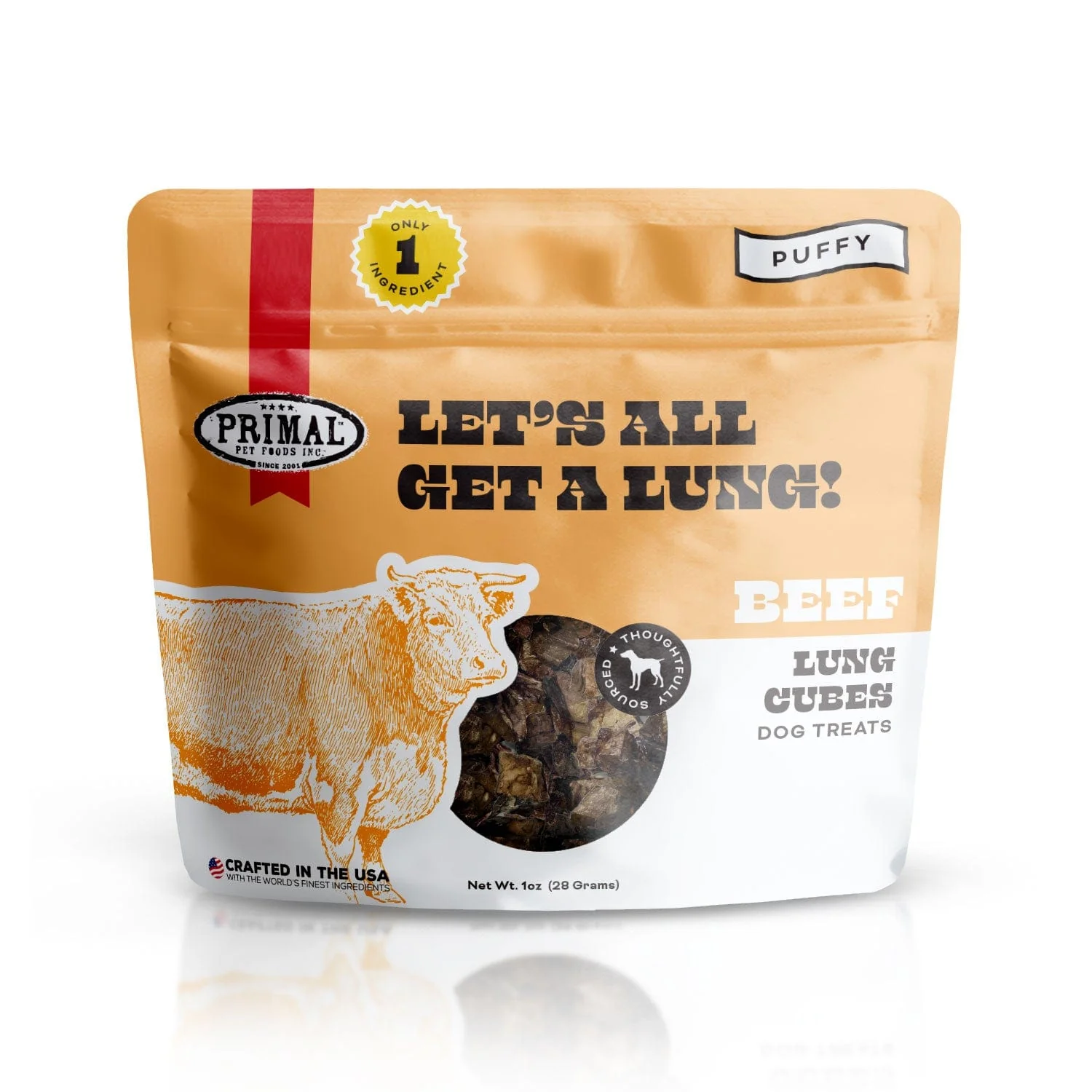 Primal Dehydrated Beef Lung Dog Treats, Let