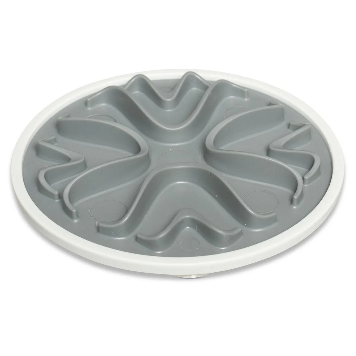 Messy Cats Interactive Slow Feeder Cool Grey 6in - Image 1