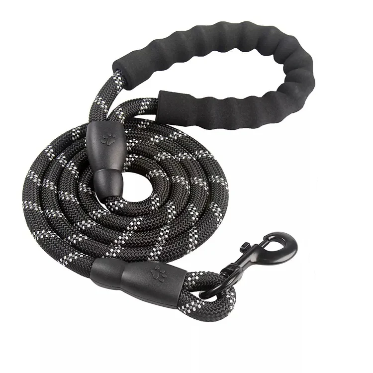 Doggy Tales Braided Rope Leash  Black 15ft - Image 1