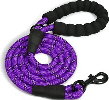 Doggy Tales Braided Rope Training Leash  Purple 15ft - Image 1