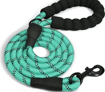 Doggy Tales Braided Rope Leash  Turquoise 15ft - Image 1