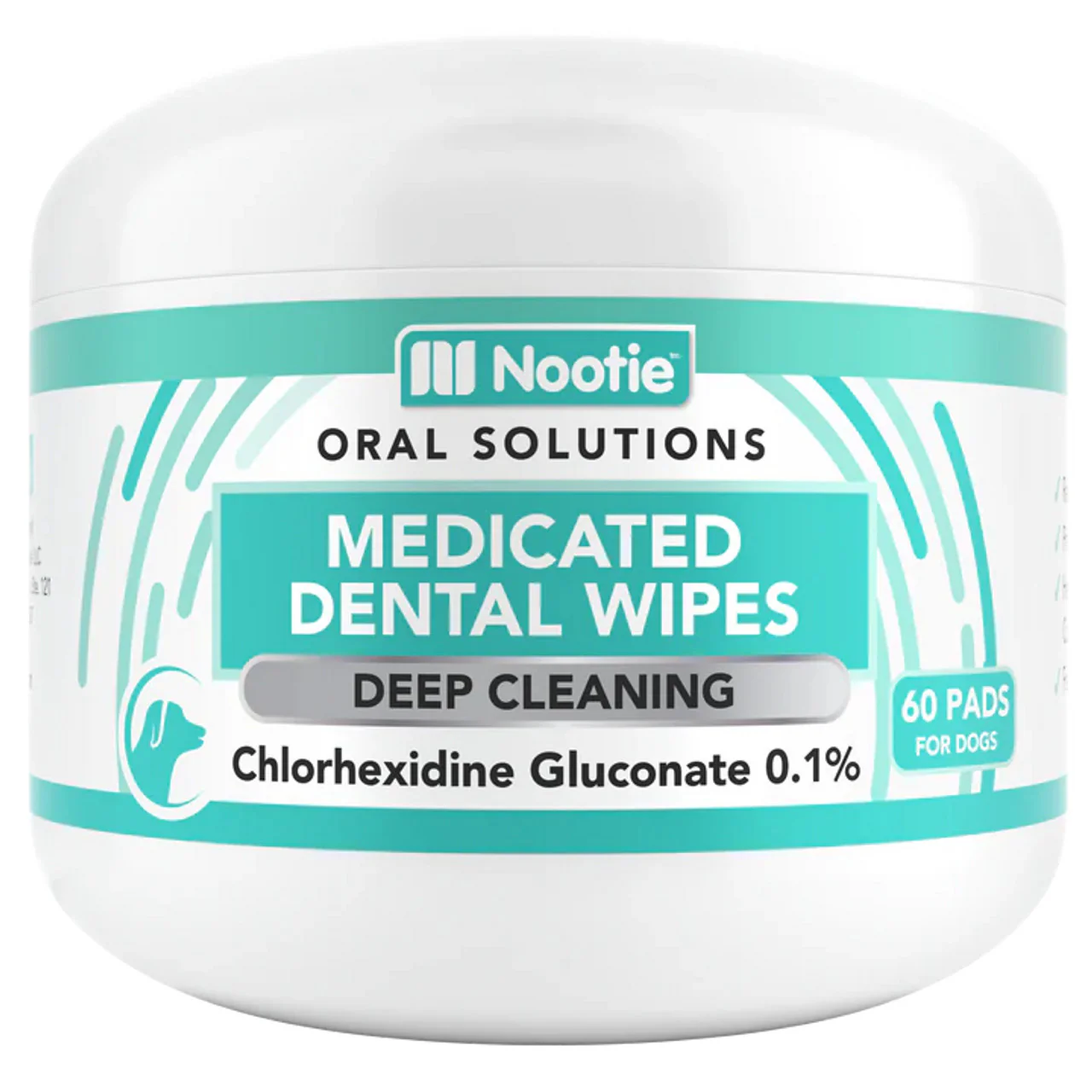 Nootie Medicated Antimicrobial Dental Wipes 60ct - Image 1