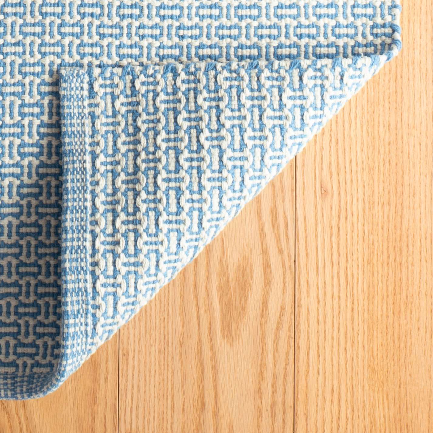 Miss Muffet French Blue Handwoven Cotton Rug - Image 2