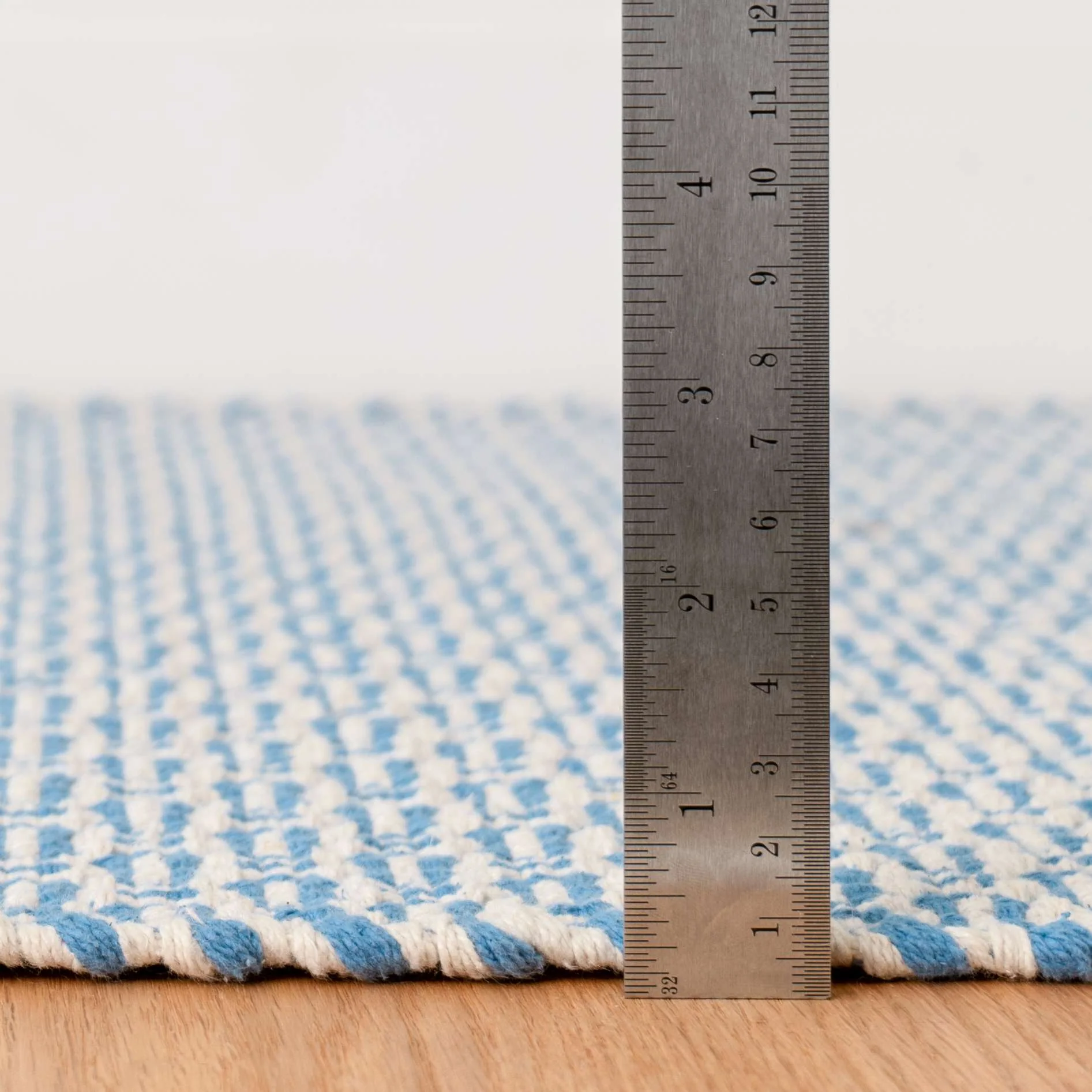 Miss Muffet French Blue Handwoven Cotton Rug - Image 3