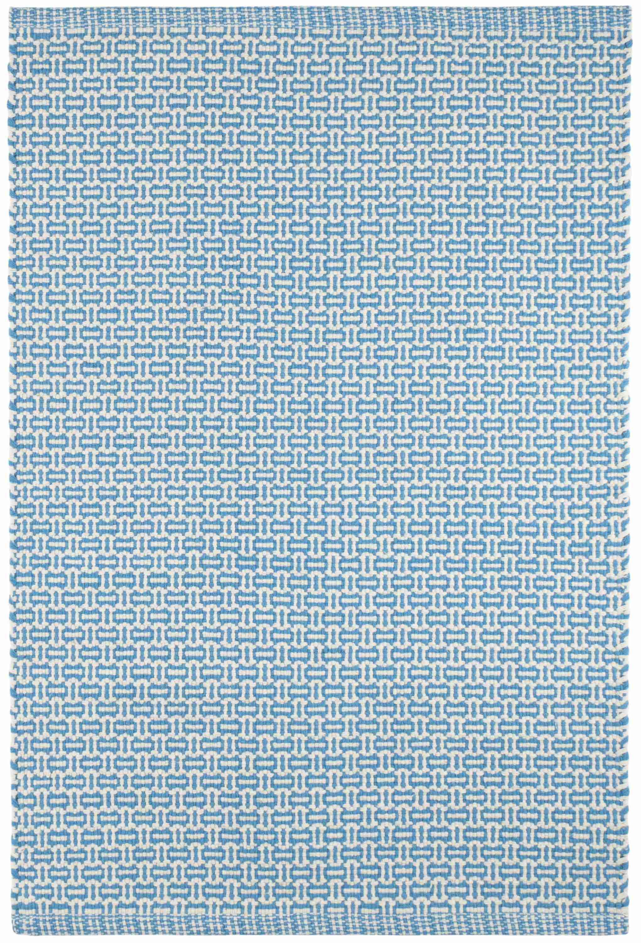 Miss Muffet French Blue Handwoven Cotton Rug - Image 1