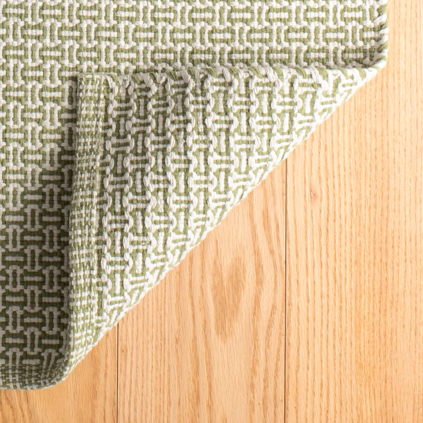 Miss Muffet Olive Handwoven Cotton Rug - Image 3