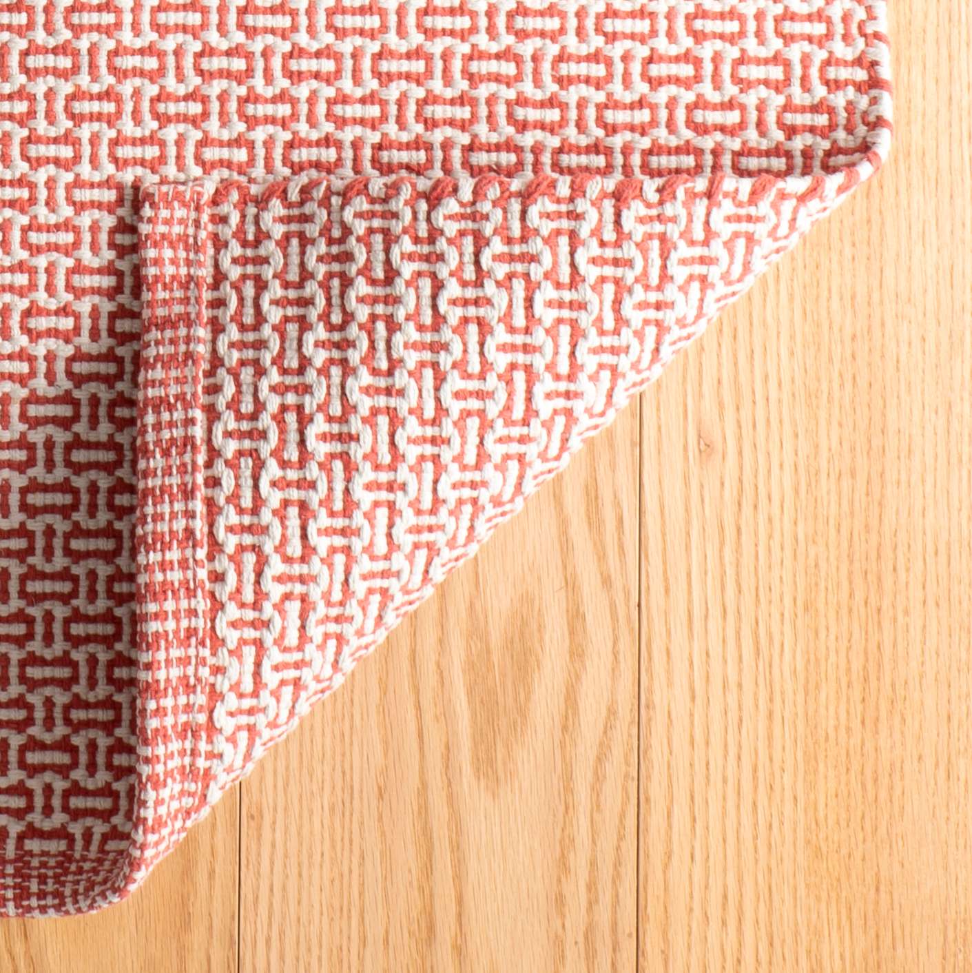 Miss Muffet Paprika Handwoven Cotton Rug - Image 3