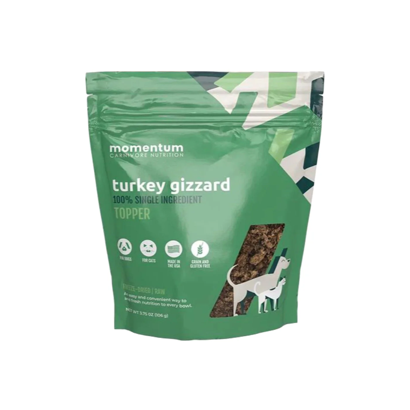 Momentum Dog Freeze Dried Food Topper 3.75oz Turkey Gizzard - Image 1