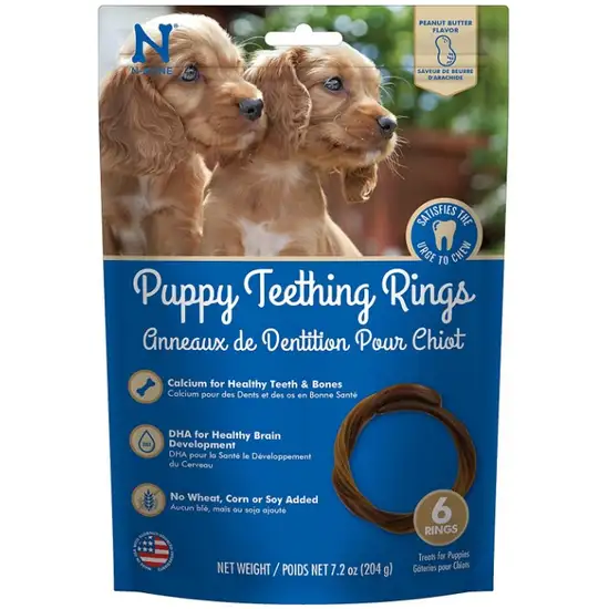 N-Bone Puppy Teething Rings Peanut Butter Flavor7.2oz - Image 1