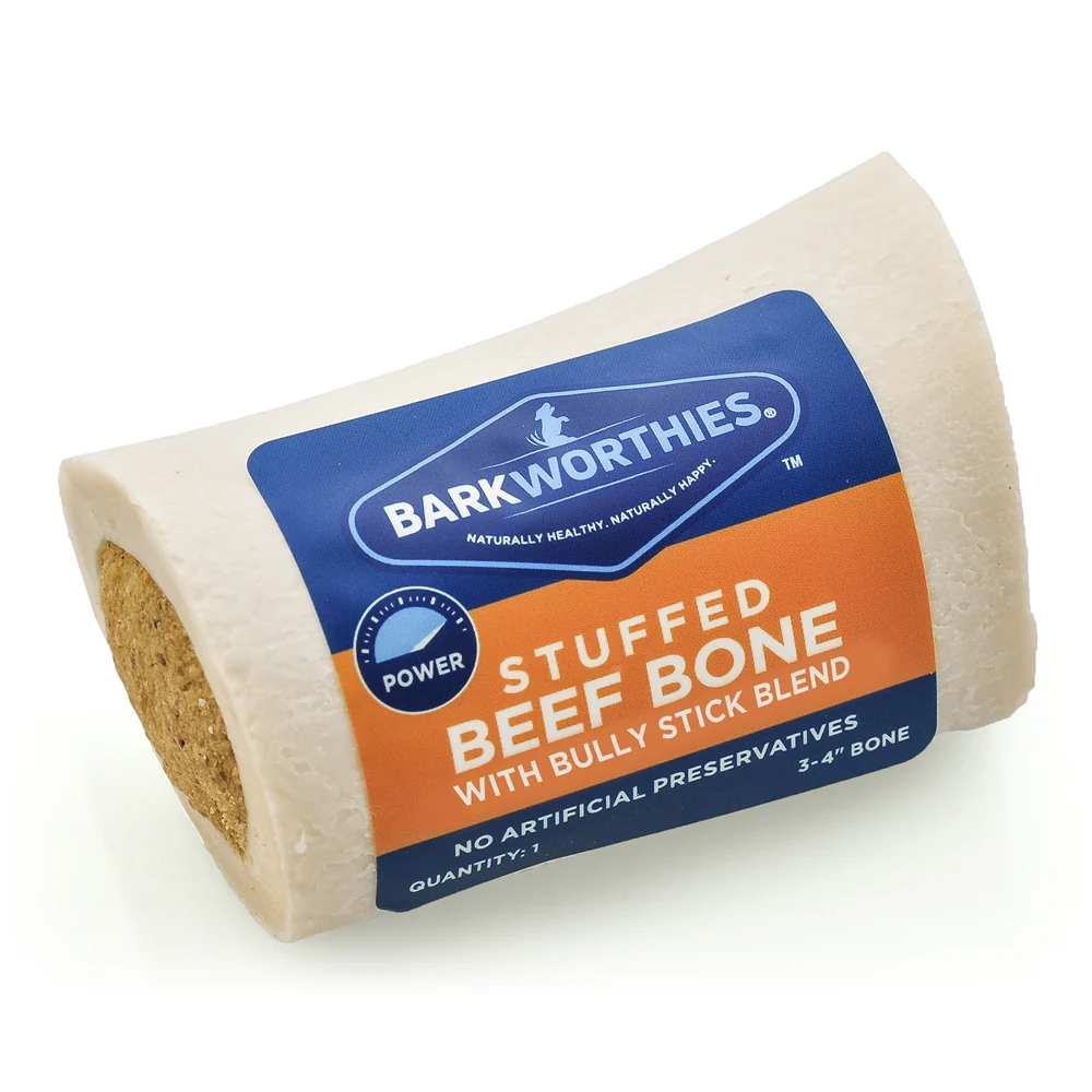 Barkworthies Bully Stuffed Beef Shin Bone Dog Treat  Free Ship[ping - Image 1