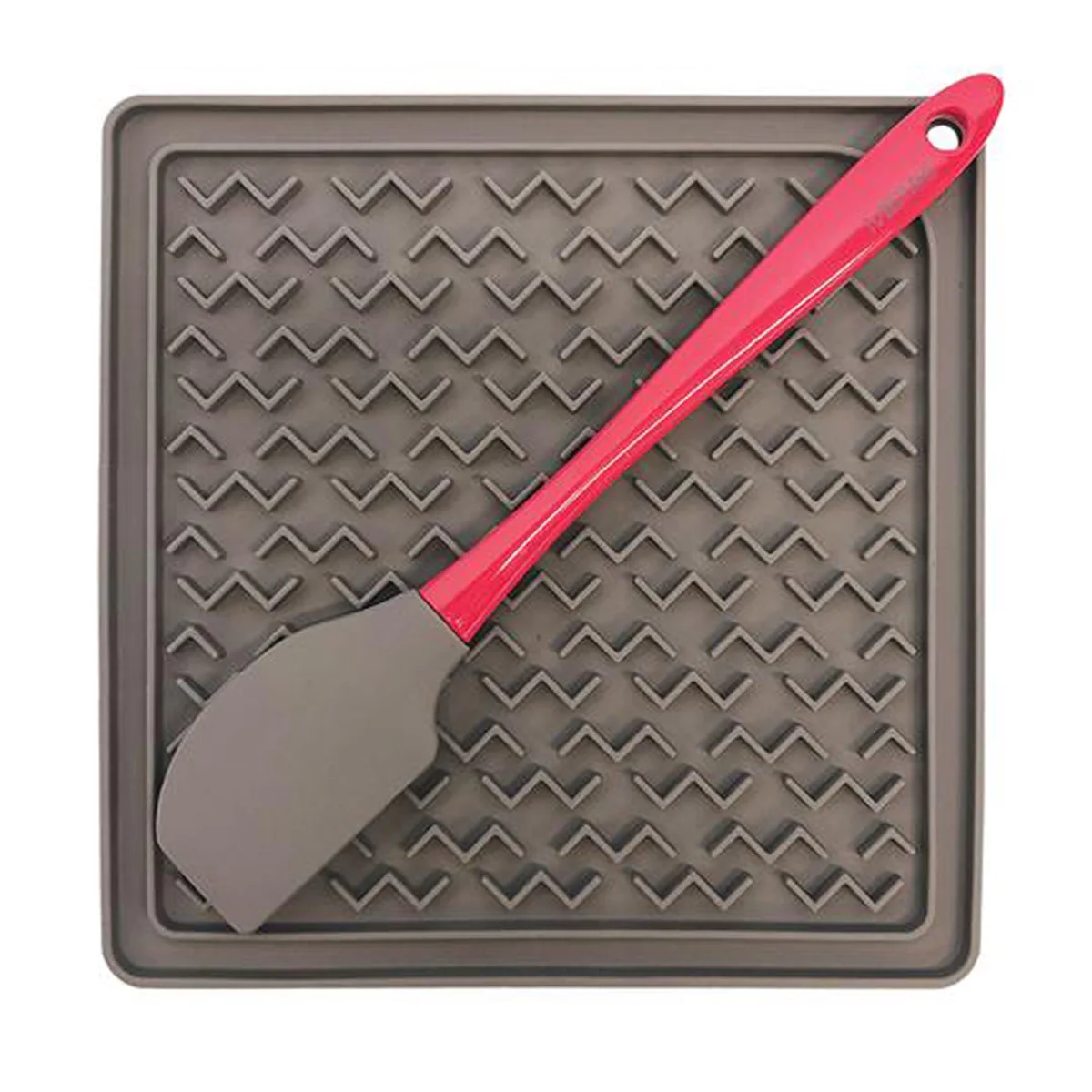Messy Mutts 628043606609 Silicone Therapeutic Interactive Feeder Mat with Spatula - Image 1