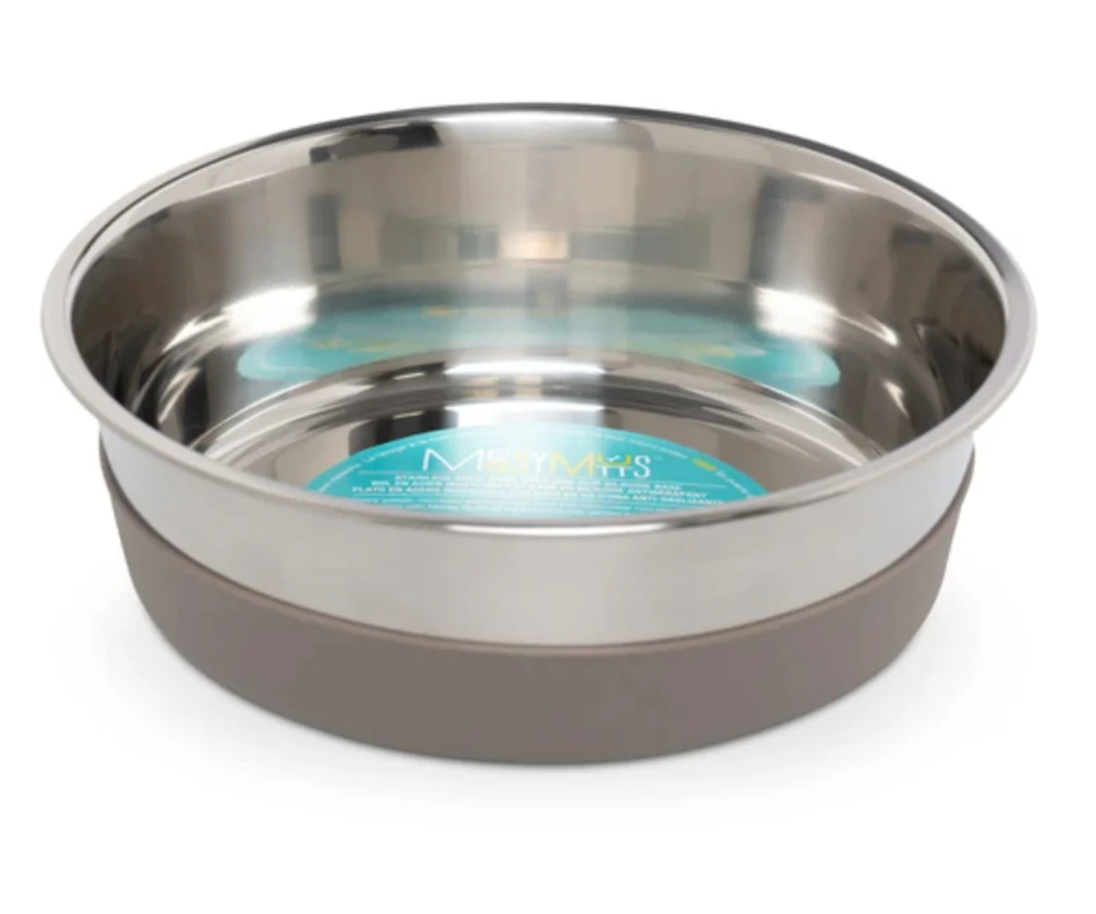 Messy Mutts 628043606661 Stainless Steel Dog Bowl with Nonslip Bottom  Large - Image 1
