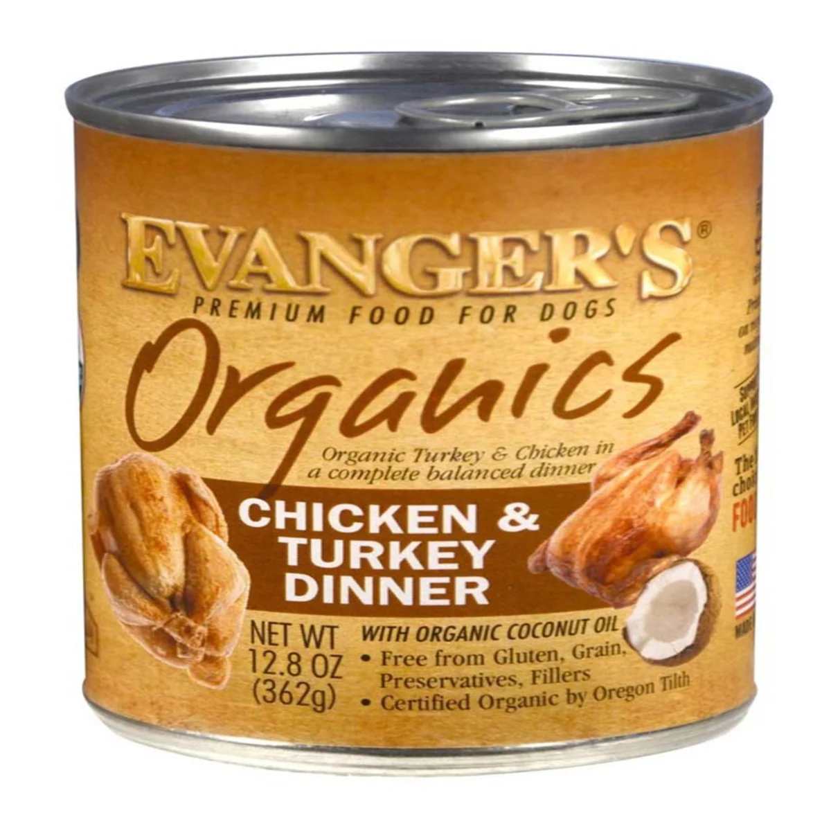 Evangers 12.8 oz Organics Chicken & Turkey Can Dog Food - Image 1