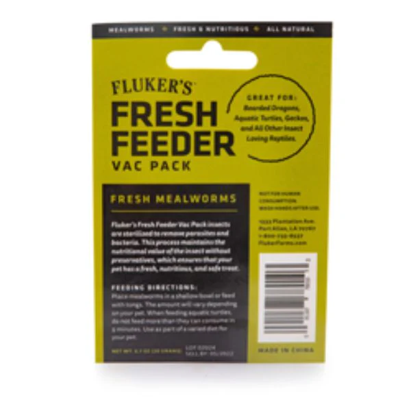 Fluker Labs 091197780103 0.7 oz Fresh Feeder Vac Pack Mealworms Reptile Food - Image 1
