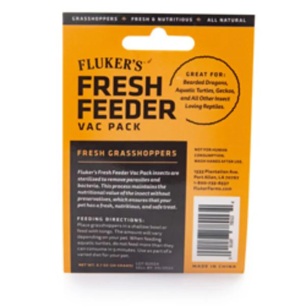 Fluker Labs 0.7 oz Fresh Feeder Vac Pack Grasshoppers Reptile Food - Image 1