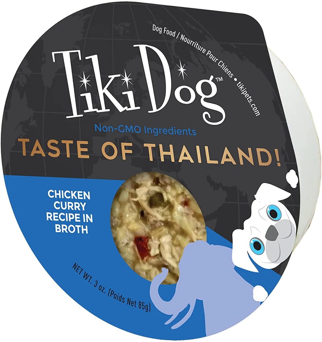 Tiki Dog Taste of the World Wet Dog Food Thailand Chicken 3oz Cup - Image 1