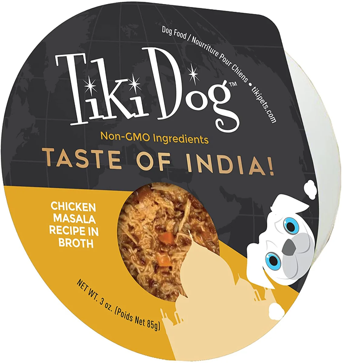 Tiki Dog Taste of the World Wet Dog Food india Chicken 3oz Cup - Image 1