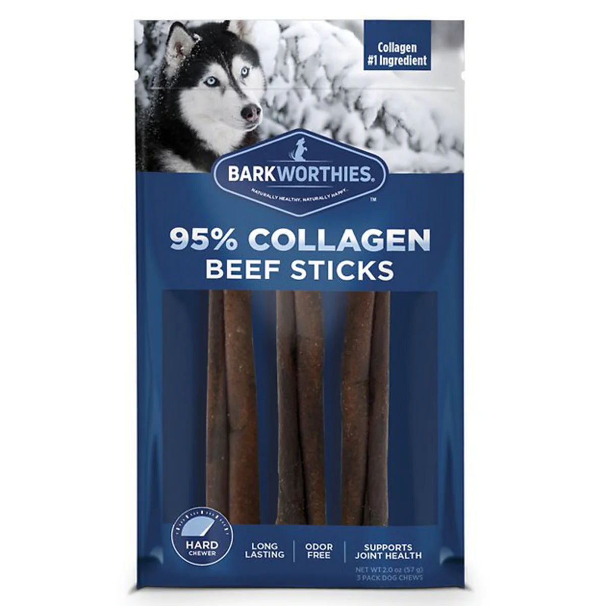 Barkworthies 840139124266 6 in. Collagen Beef Sticks for Dog - Image 1