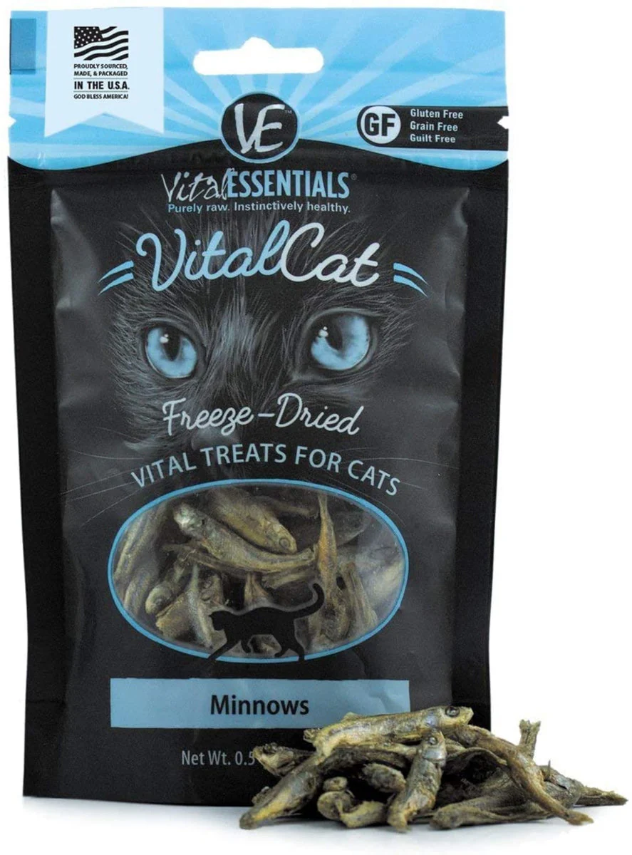 Vital Essentails  0.5 oz Freeze Dried Trout Minnow Cat Treat - Image 1