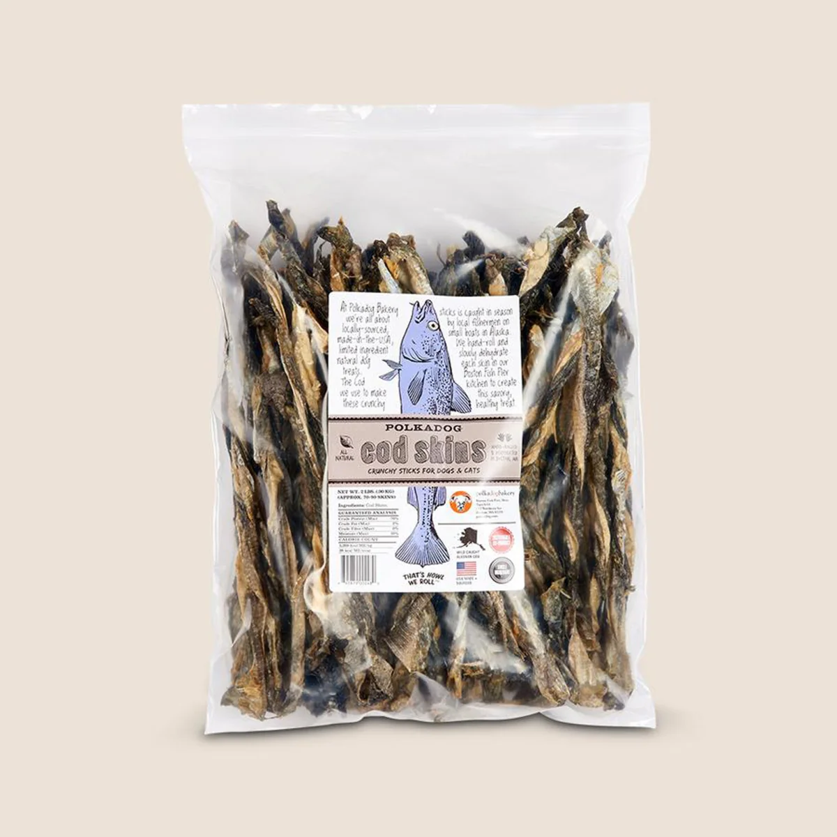 Polka Dog Bakery 12 oz Cod Skin Shorties Treat for Dog - Image 1