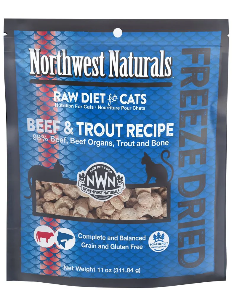 Northwest Naturals 11 oz Cat Freeze Dried Nibbles Beef Trout - Image 1