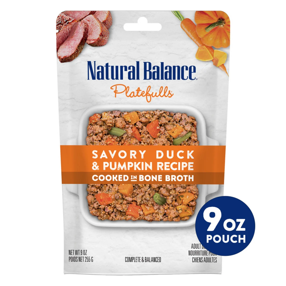 Natural Balance Platefulls Homestyle Savory Duck & Pumpkin Adult Grain-Free Wet Dog Food 9-oz - Image 1