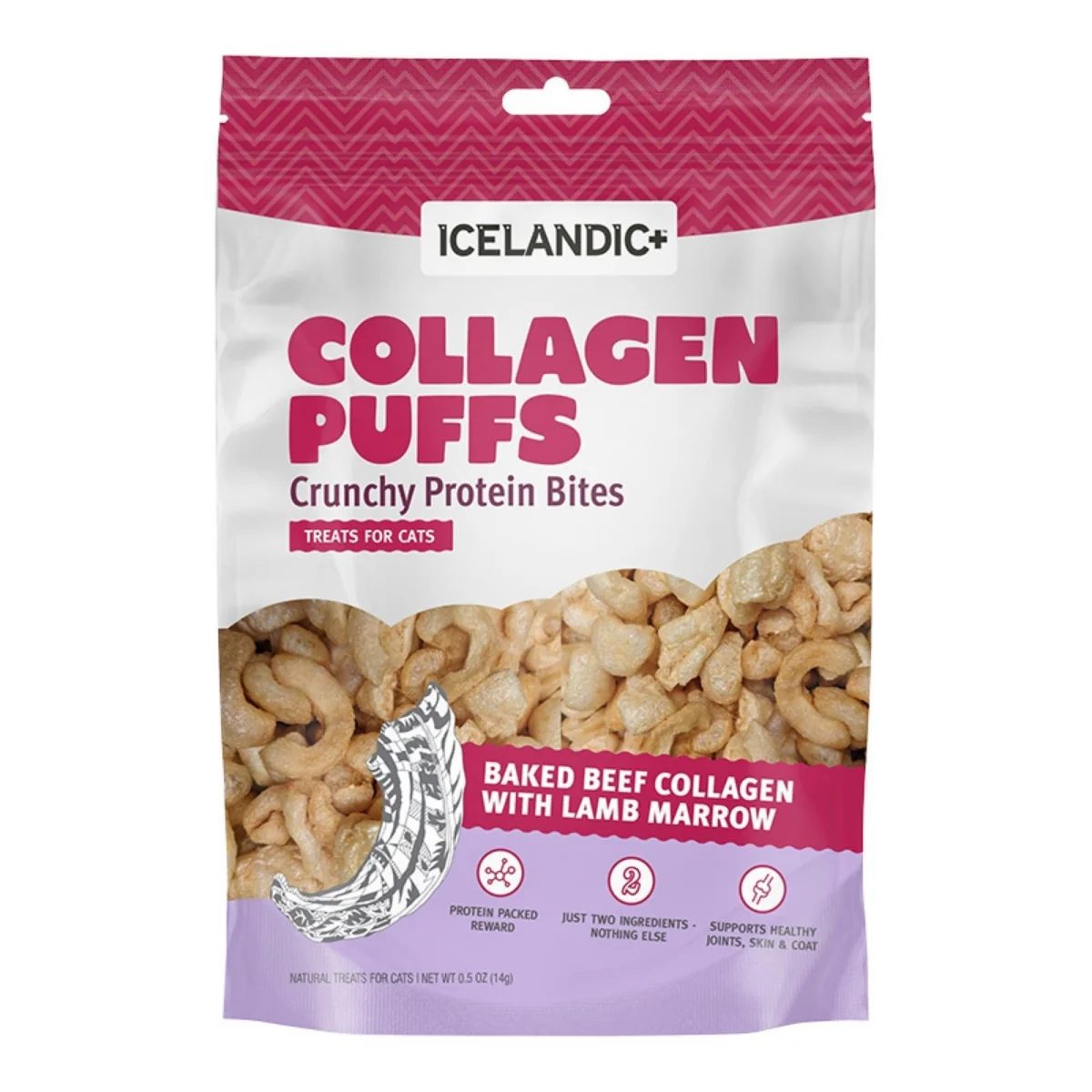 Icelandic 0.5 oz Beef Collagen Puffs with Marrow Cat Food - Image 1