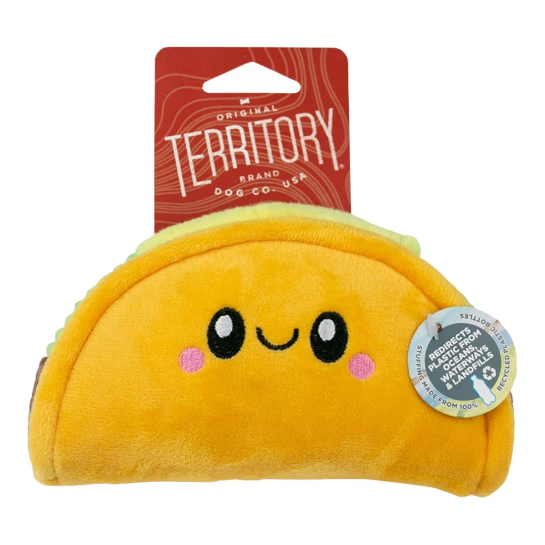 Territory 6 in. Plush Squeaker Dog Toy Taco - Image 1