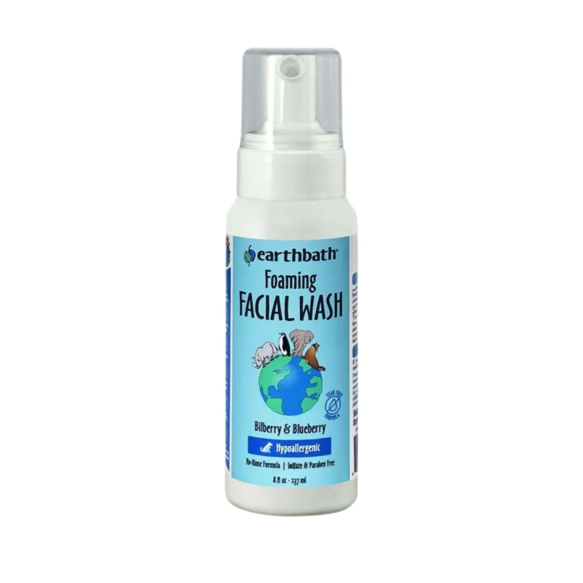 Earth Bath 8 oz Foaming Facial Wash Bilberry & Blueberry Scent - Image 1
