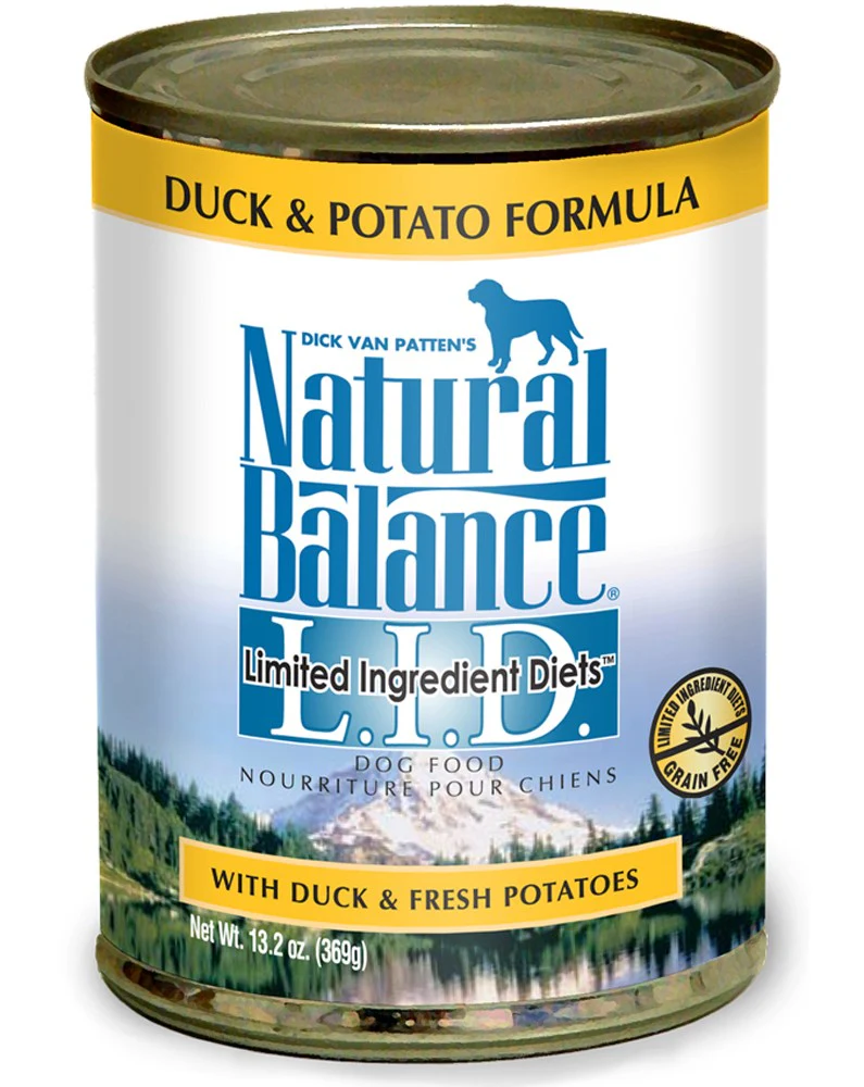 Natural Balance L.I.D. Limited Ingredient Diets Canned Wet Dog Food, Grain Free, Duck and Potato Formula, 13.2-Ounce - Image 1