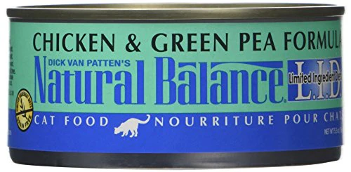 Natural Balance L.I.D. Limited Ingredient Diets Wet Cat Food  Grain Free  Chicken & Green Pea Formula  5.5-Ounce Can - Image 1