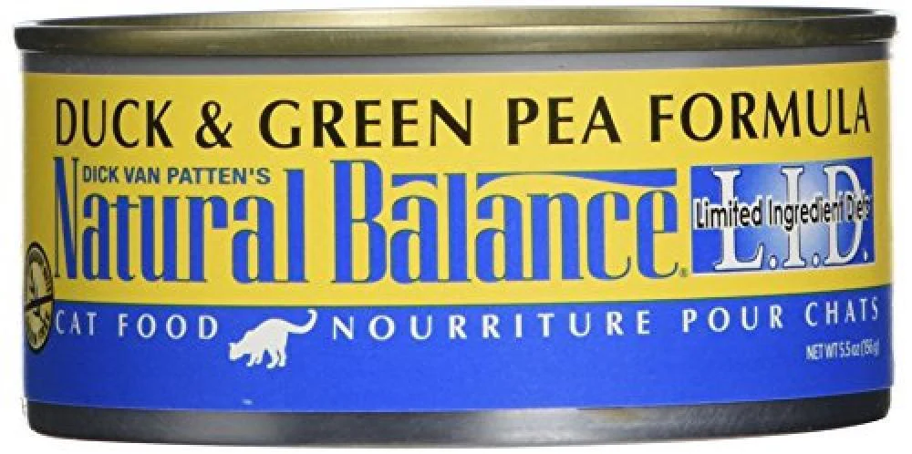 Natural Balance L.I.D. Limited Ingredient Diets Wet Cat Food, Duck & Green Pea Formula, 5.5-Ounce Can - Image 1