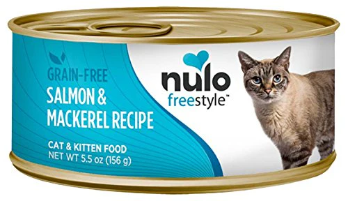 Nulo FreeStyle Grain Free Salmon & Mackerel Recipe Can Cat Food 5.5 Oz, 24-Pack - Image 1