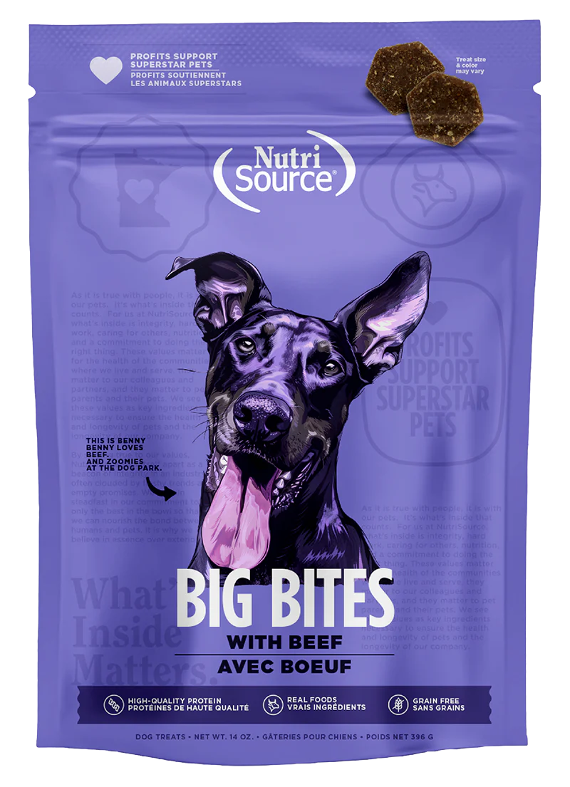 Nutrisource Element Big Bites Dog Treat 14oz Beef - Image 1