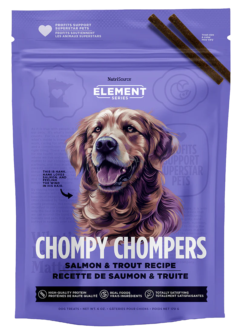Nutrisource Element Chompy Chompers Dog Treat 6oz Salmon and Trout - Image 1