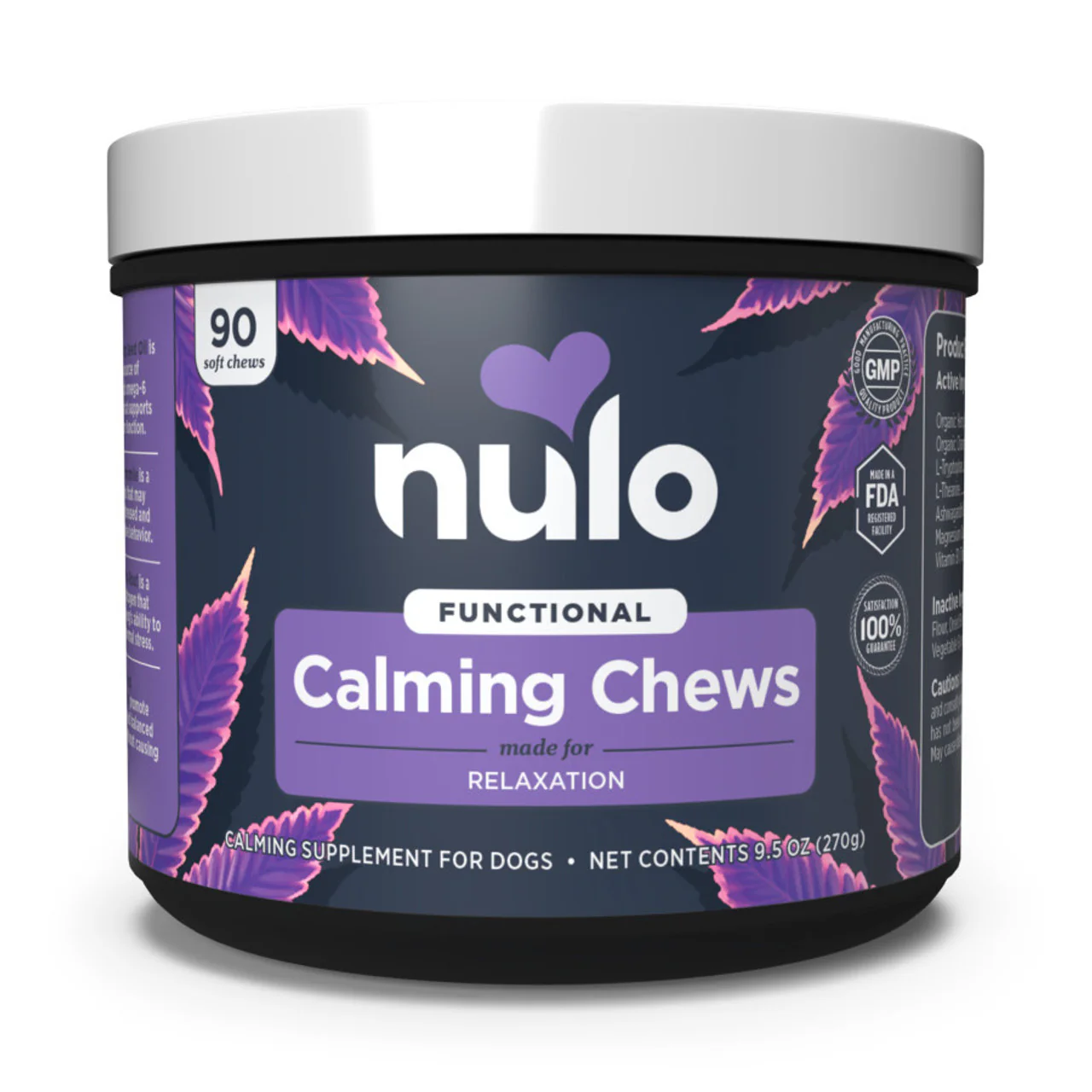 Nulo Calming Organic Hemp Seed Oil Soft Chew Supplements for Dogs (90 Count) (B09JVGJ6MS) - Image 1