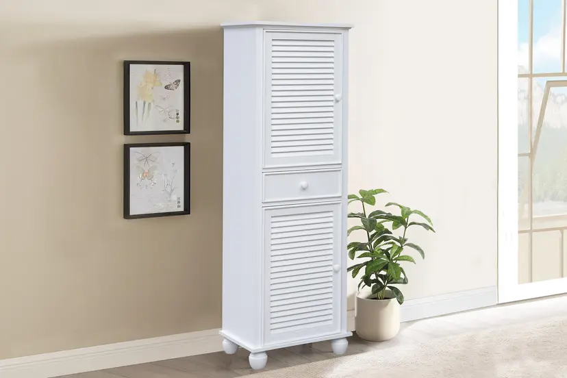 1145-0150 Cottage Creek Nantucket Tall Cabinet (White)
