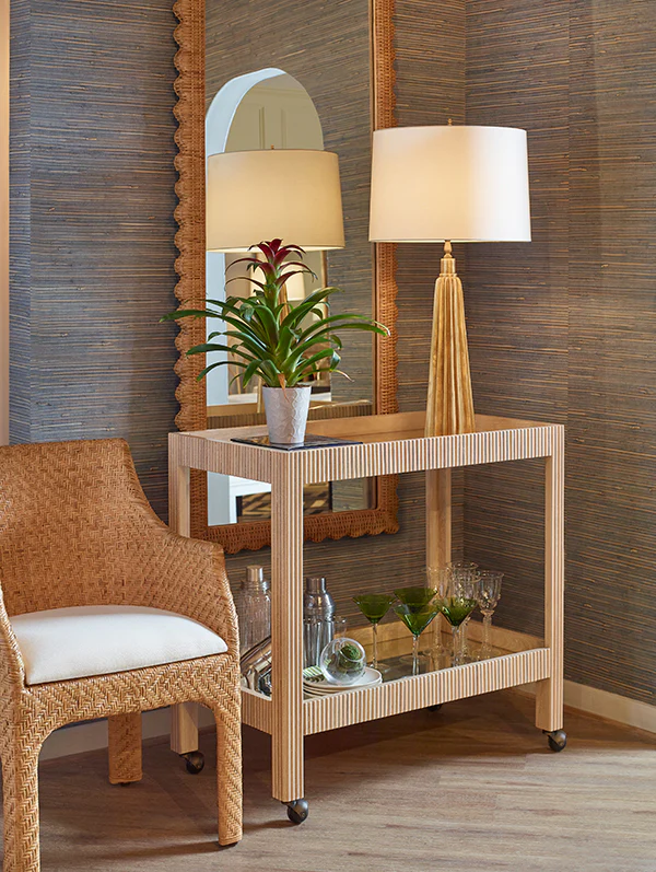 Scalloped Rattan Mirror - Image 2