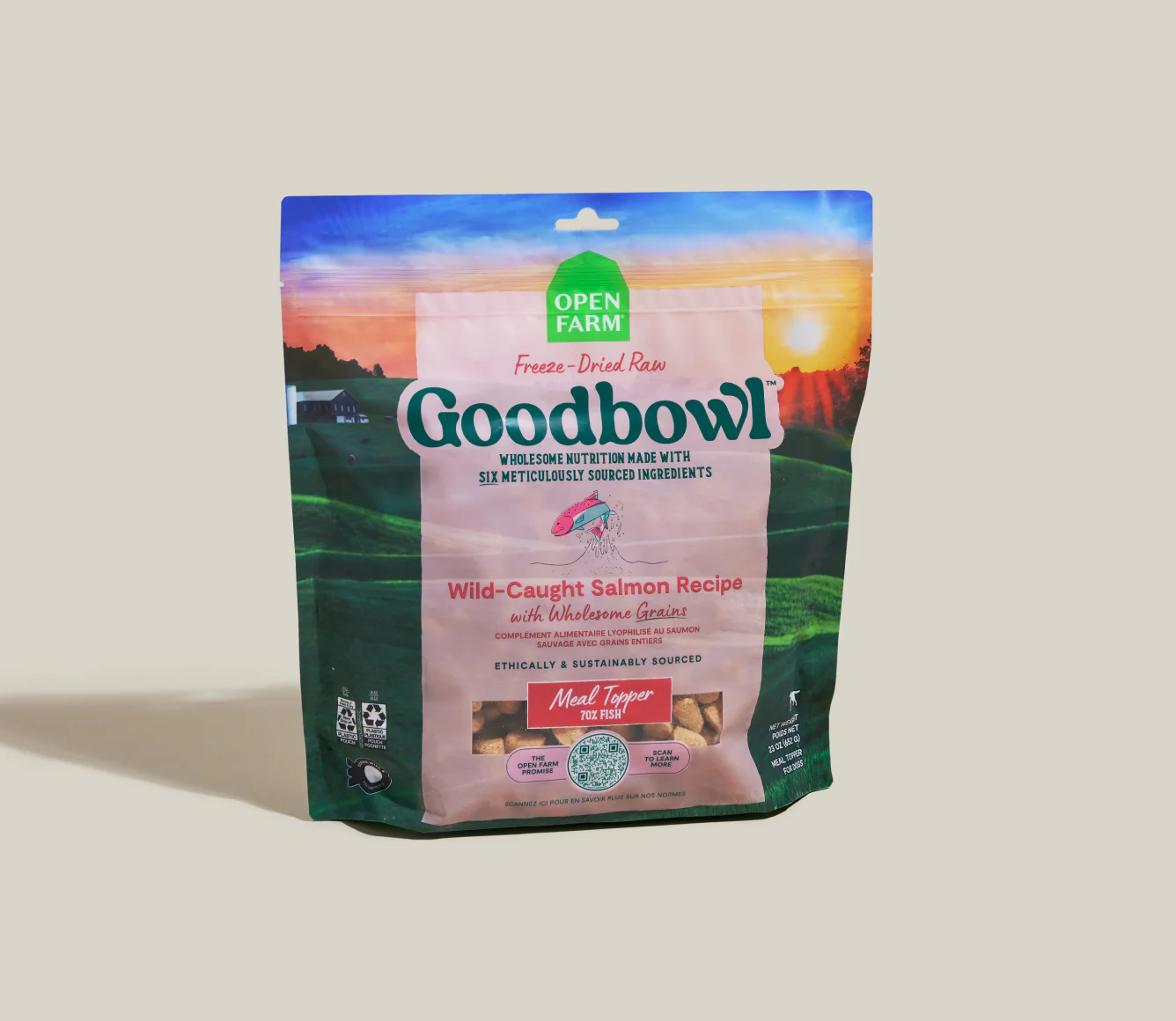 Open Farm Goodbowl Wild-Caught Salmon Freeze Dried Raw Topper 23oz Bag
